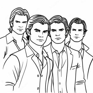 Vampire Diaries Personage Groep Kleurplaat | TVD kleurplaat