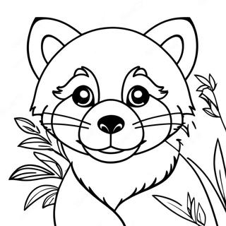 Rode Panda Kleurplaat | Rode Panda kleurplaat