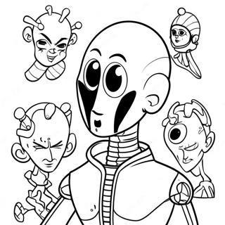 Megamind met Brainbots Kleurplaat | Megamind kleurplaat