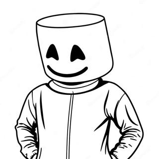 Marshmello Personage Kleurplaat | Marshmello kleurplaat
