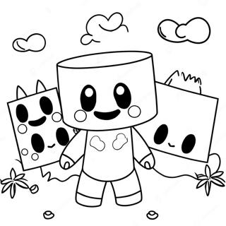 Schattige Marshmello met Vrienden Kleurplaat | Marshmello kleurplaat