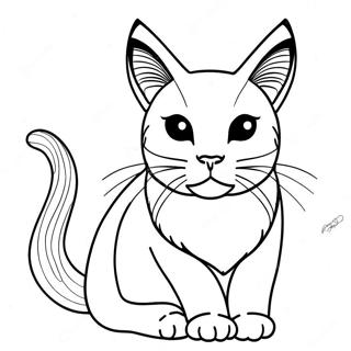 Siamese kat kleurplaat | Siamese Kat kleurplaat