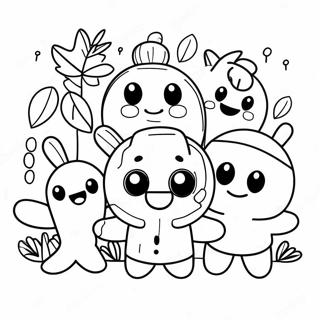 Kleurige Fall Guys Personages Kleurplaat | Fall Guys kleurplaat