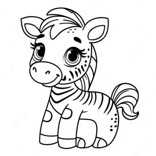 Schattige baby zebra kleurplaat | Zebra kleurplaat