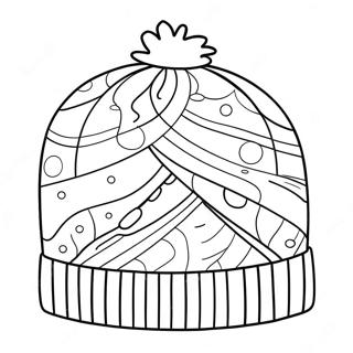 Gezellige Wintermuts Kleurplaat | Wintermuts kleurplaat