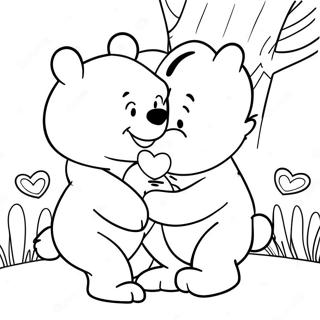 Winnie de Poeh Valentijnsdag Kleurplaten