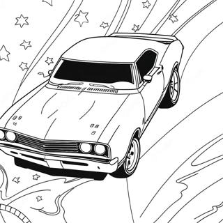 Kleurplaat van een Muscle Car | Spierauto kleurplaat