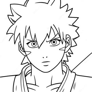 Kleurplaat van Sasuke Uchiha in Actie | Sasuke Naruto kleurplaat