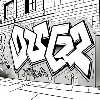 Stedelijke Graffiti Kleurplaat | Ghetto kleurplaat