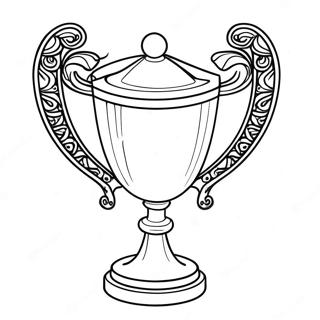 Glanzende Gouden Beker Kleurplaat | Trofee kleurplaat