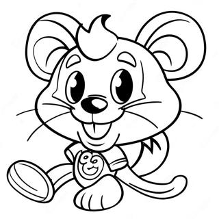 Kleurplaat van Chuck E Cheese | Chuck E Cheese kleurplaat