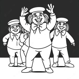 Vrolijke Oompa Loompa Dansen Kleurplaat | Oompa Loompa kleurplaat