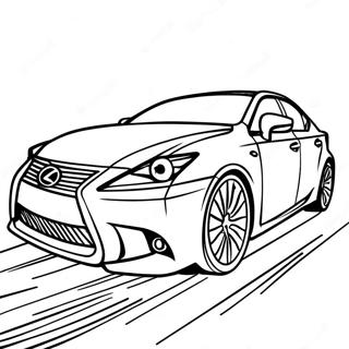Lexus Auto in Beweging Kleurplaat | Lexus kleurplaat