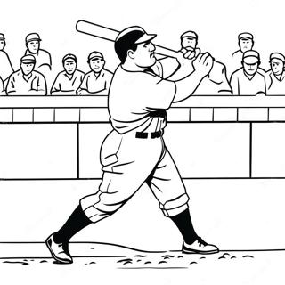 Babe Ruth Klassieke Swing Kleurplaat | Babe Ruth kleurplaat
