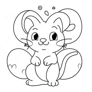 Schattige Mew met Ballonnen Kleurplaat | Mew kleurplaat