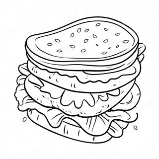 Heerlijke Sandwich Kleurplaat | Lunch kleurplaat