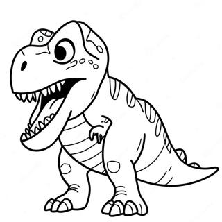 Fier T-Rex Grommende Kleurplaat | Trex kleurplaat