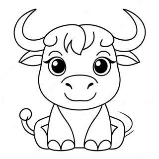 Schattige Stier Kleurplaat | Stier kleurplaat