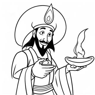 Jafar met Magische Lamp Kleurplaat | Jafar kleurplaat