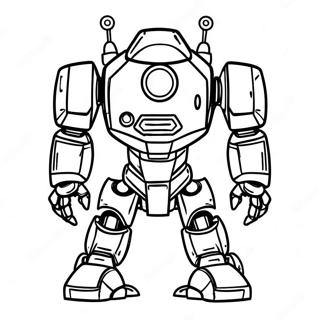 Futuristische Mech Robot Kleurplaat | Mech kleurplaat