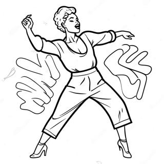 Energieke Jazzdanser Kleurplaat | Jazz Dans kleurplaat