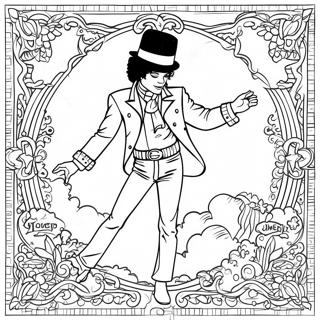 Kleurplaat van het albumcover van de slechte Michael Jackson | Slechte Michael Jackson kleurplaat