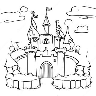 Magische Kasteel Scène Kleurplaat | Scène kleurplaat