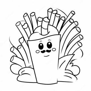 Schattig Friet Personage Kleurplaat | Friet kleurplaat