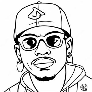 Kleurplaat van Rapper | Rapper kleurplaat