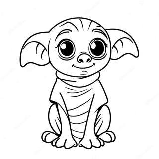 Dobby met Sokken Kleurplaat | Dobby kleurplaat