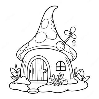 Fantastisch Gnome Huis met Bloemen Kleurplaat | Kabouterhuis kleurplaat