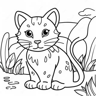 Wilde Kat Kleurplaat | Wilde Kat kleurplaat