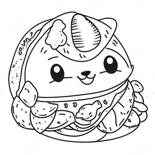 Taco Kat Kleurplaat | Taco Kat kleurplaat