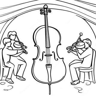 Mooi Cello in een Concert Kleurplaat | Cello kleurplaat