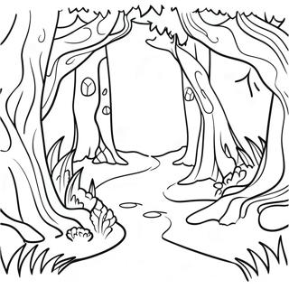 Magisch Betoverd Bos Kleurplaat | Bos kleurplaat