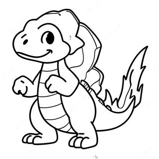 Charmeleon die Vuur Ademt Kleurplaat | Charmeleon kleurplaat