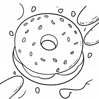 Heerlijke Bagel met Roomkaas Kleurplaat | Bagel kleurplaat
