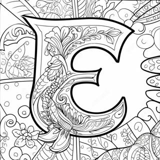 Kleurplaat van de Letter E | Letter E kleurplaat