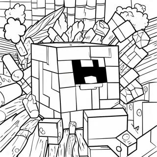 Minecraft TNT Blok Kleurplaat | Minecraft TNT kleurplaat