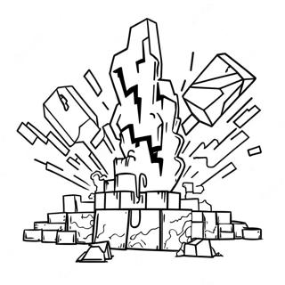 Explosieve Minecraft TNT Kleurplaat | Minecraft TNT kleurplaat