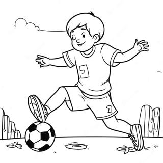 Zoon die Voetbal Speelt Kleurplaat | Zon kleurplaat