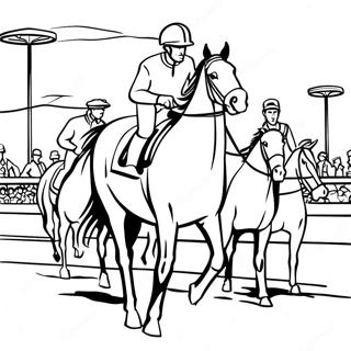 Derby Paardenrace Scène Kleurplaat | Derby kleurplaat