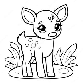 Schattige Baby Ree Kleurplaat | Faun kleurplaat