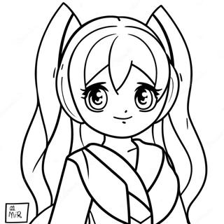 Kleurplaat van Miku | Miku kleurplaat