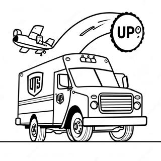 UPS Bezorgtruck Kleurplaat | UPS kleurplaat