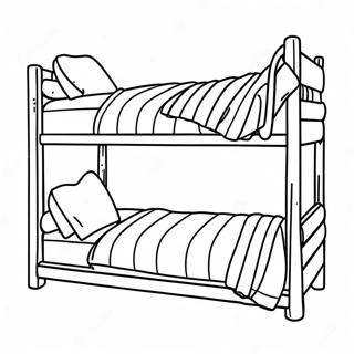 Gezellig Stapelbed met Dekens Kleurplaat | Stapelbed kleurplaat