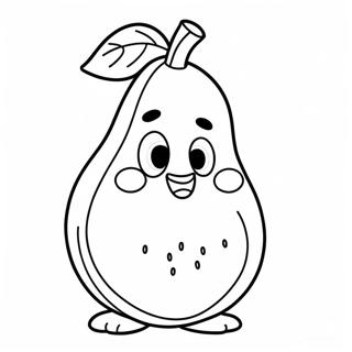 Schattige Cartoon Peer Kleurplaat | Peer kleurplaat