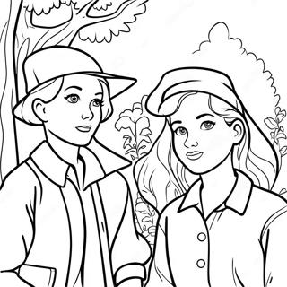 Nancy Drew en Vrienden Kleurplaat | Nancy Drew kleurplaat