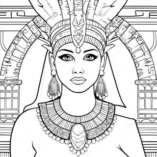 Kleurplaat van Cleopatra's Koninklijk Portret | Cleopatra kleurplaat