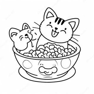 Kattenvoer Kom Kleurplaat | Kattenvoer kleurplaat
